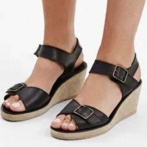 APC leather wedge sandal black size 37